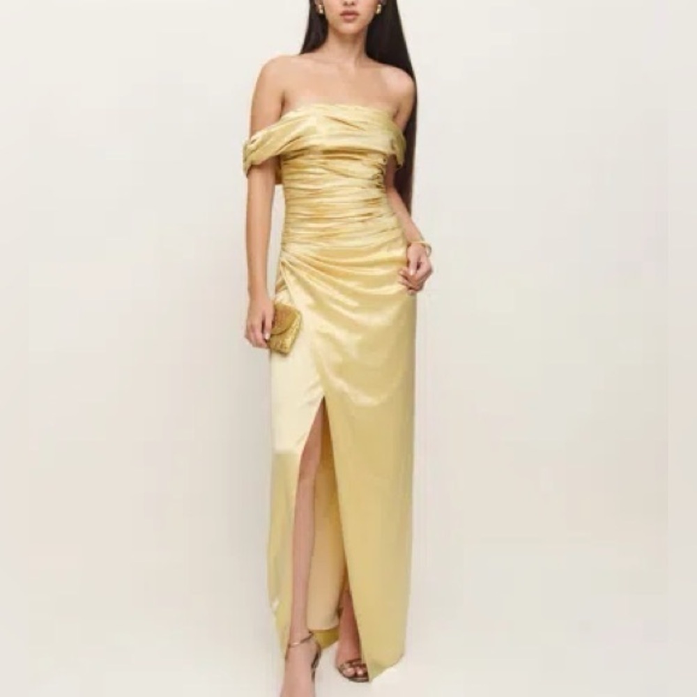 NWT Reformation Parand Dress in Blonde - Picture 3 of 6